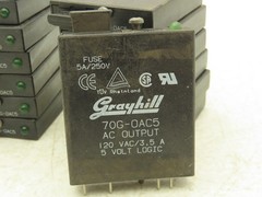 Grayhill 70G-OAC5 Fused AC Output Module Relay 3.5A 5VDC Logic 120VAC Lot of 14