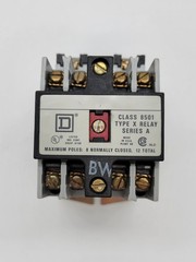 Square D 8501 XO-20 AC Control Relay 20A 2NO/0NC Series A 120/110V Coil