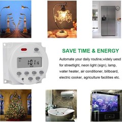 DC 12V Digital LCD Programmable Timer For Time Switch 16A Power Memory 180D