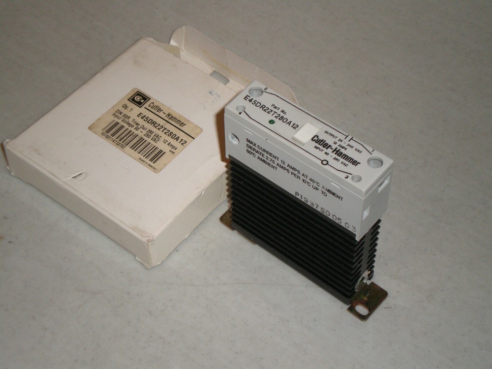 New! Cutler-Hammer E45DR22T280A12 Solid State Relay Input 90-280 VAC, Out 24-240