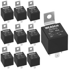 10 Pack JD1912 Car Relay, 12V 40A, 4 Pins SPST, Automotive Switches and Start…