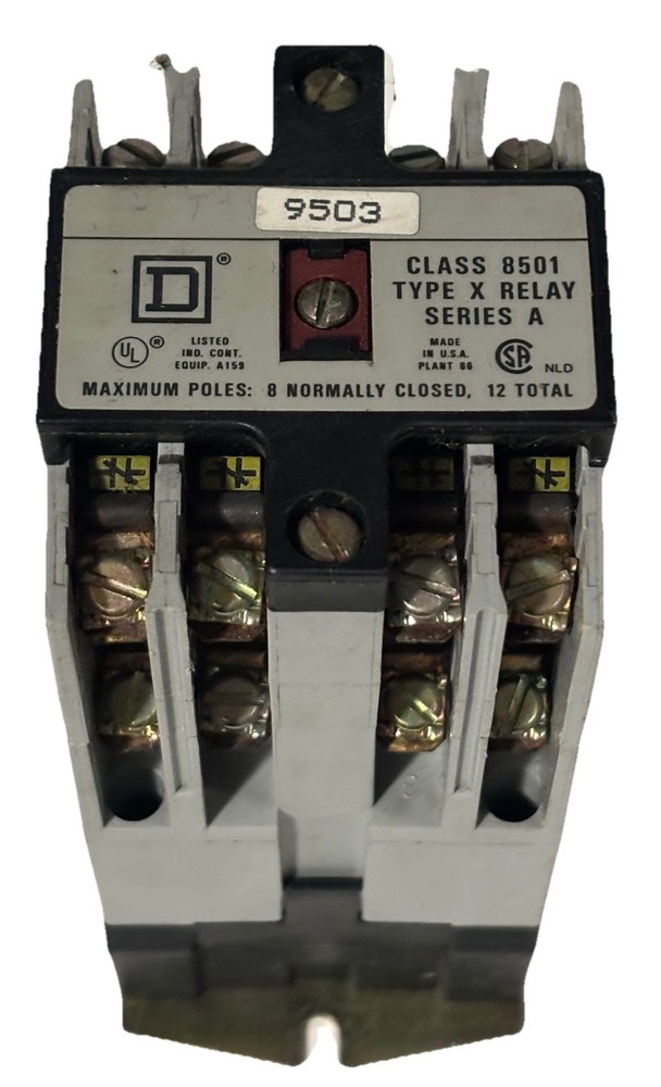 Square D Class 8501 Type X Relay Series A / Form 9503 / Type X0 80