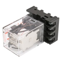 10 Pack Electromagnetic Power Relay 110V AC, 8-Pin DPDT with Base Socket for HVA