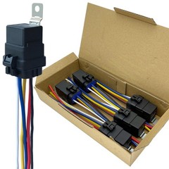 40/30AMP 12V Waterproof Relays with Diode, 5-Pin Automotive Relay Kit, 5 Pack