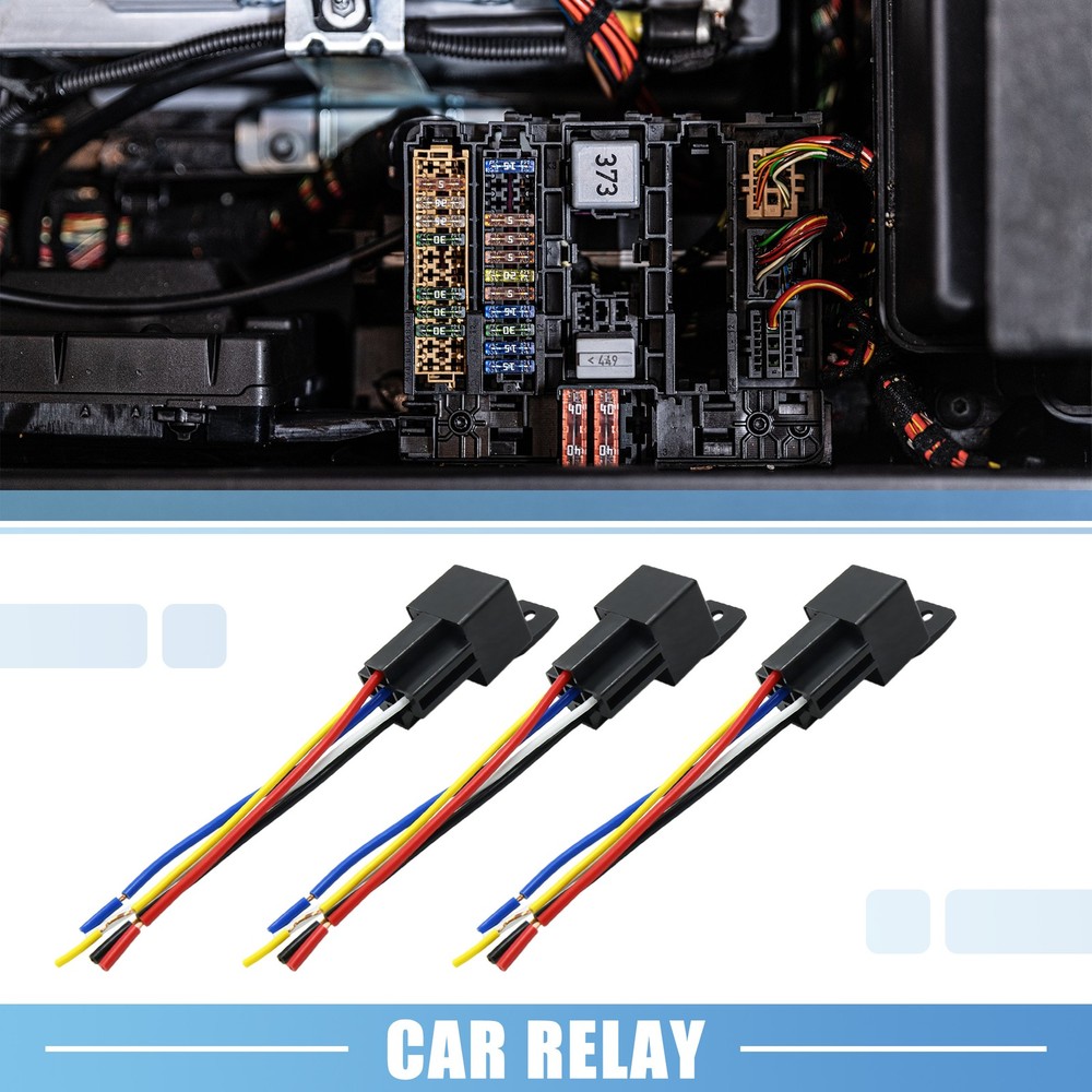 3pcs JD-2912 5Pin DC 36V 40A Universal Car Fuse Relay Switch Power with Harness