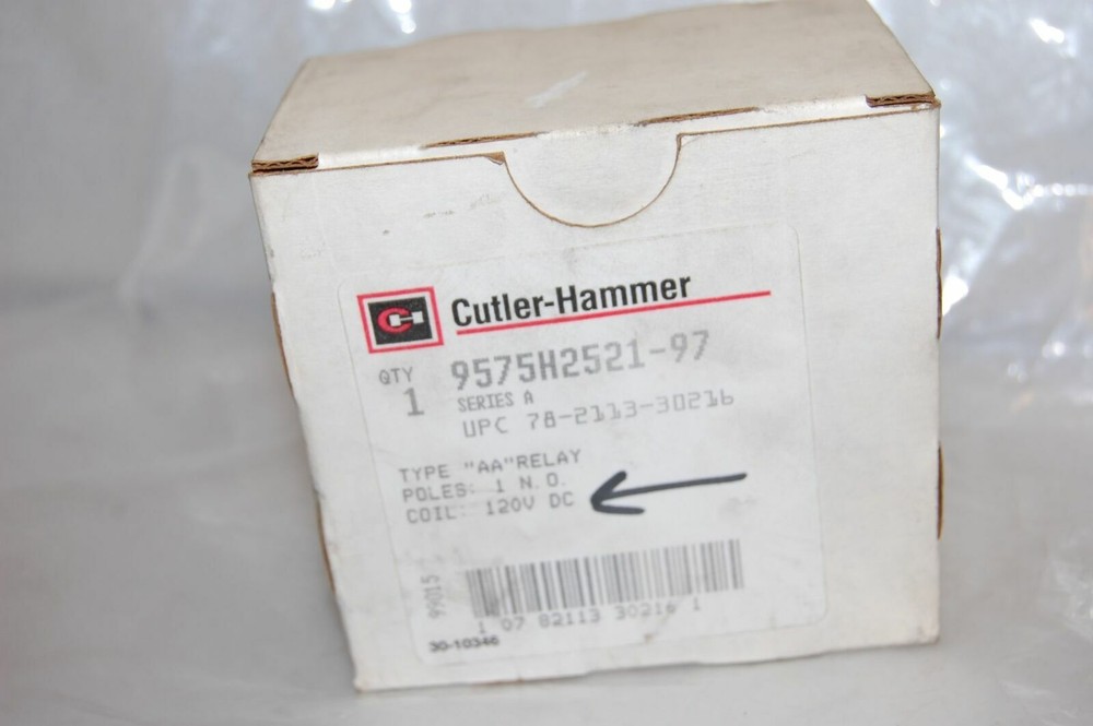 Cutler-Hammer 9575H2521A 120 V DC 1 NO Type AA Relay