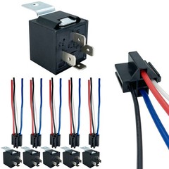 6-Pack 40/30AMP 12V DC SPST Automotive Relay Kit – 4-Pin Heavy Duty Switch