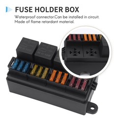 12 Way Blade Fuse Holder Box with Flat Plug and Fuse 4PCS 4Pin 4054-