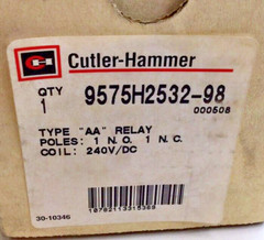 Cutler Hammer 9575H2532-98 Relay Type AA 1 Pole 240V/DC