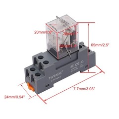 Electromagnetic Power Relay, 8-Pin 10 AMP 24V AC Relay 24V, 8PIN-10A-2PCS