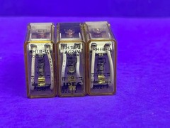 (1) IDEC RH1B-U AC24V 12VAC & (2) RH1B-U DC24V 12VDC Power Relay, SPDT, 10A