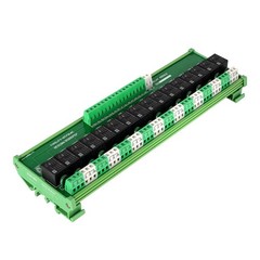 Relay Board 16 Channel 1 SPDT DIN Rail Mount 24V DC/AC Interface Board