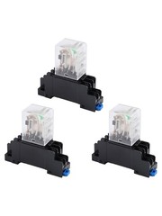 DC 12V 5A Coil 8Pin DPDT 35mm for din Rail Electromagnetic Power Relay + Socket