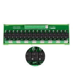 Relay Board 16 Channel 1 SPDT DIN Rail Mount 24V DC/AC Interface Board