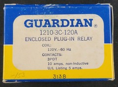 Vintage Guardian Electric 1210-3C-120A Enclosed Plug-In Relay #3138 NOS