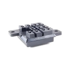 NTE R95-116, 11 Pin (0.187″ Blade) Square Base Relay Socket ~ Through-Hole Mount