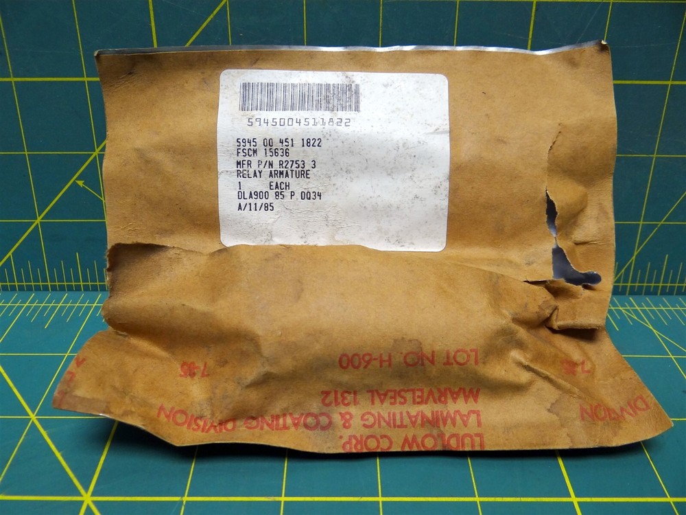 Elec-Trol Inc. Electromagnetic Relay Armature P/N R2753-3 NSN: 5945-00-451-1822