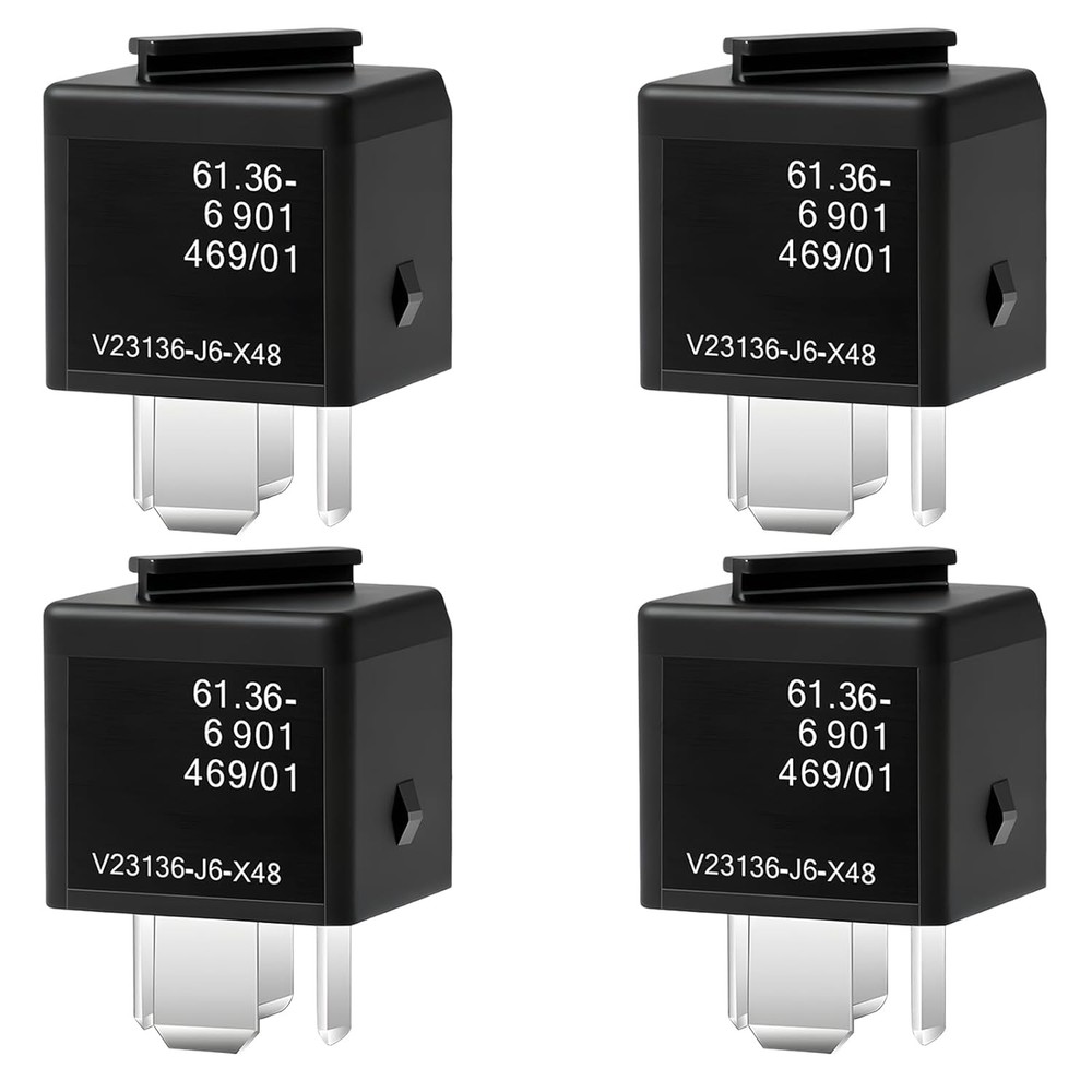 4 Pcs V23136-J6-X48 Relays,12VDC 70A, 4-Pin Multi Use Relay – Compatible with BM