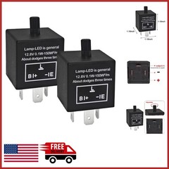 Adjustable 3 Pin LED Flasher Relay for Turn Signals Fix Hyper Flash Issues