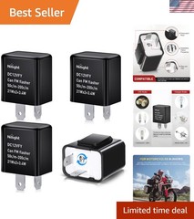 4PCS Adjustable 2 Pin Motorcycle Flasher Relays – LED & Halogen Compatible