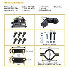 12V 250A Winch Solenoid Relay Contactor with Terminal Caps & Winch Rocker Thu…