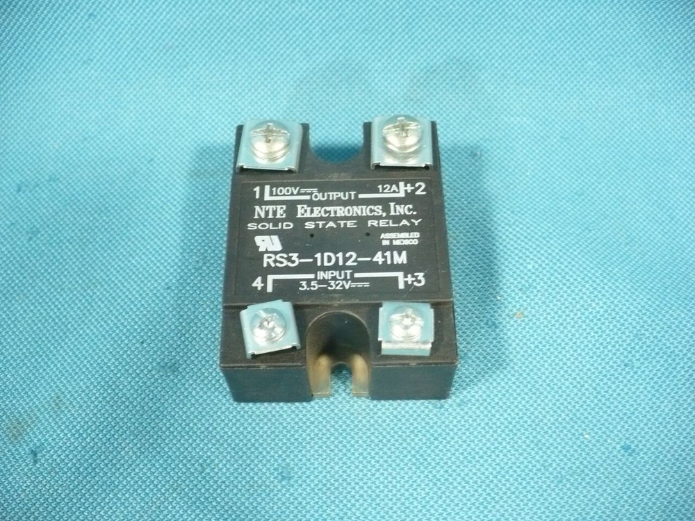 NTE Electronics RS3-1D12-41M Relay SSR 12A 3.5-32VDC Input 0-100VDC Output