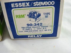 LOT OF 3 ~ NEW ~ ESSEX / STEVECO ~ CONTROL RELAY ~ PART # 90-342 ~125V DPDT 12A