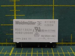 Weidmuller 4060120000 General Purpose Power Relay SPDT 24VDC 6A PC-Pin Term.