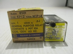 NEW SQUARE D 8501-KP12 GENERAL PURPOSE RELAY 120V COIL