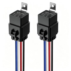 2pcs 40/30 Amp Waterproof Relay Switch 12AWG Harness Set with Built-in Diode-…