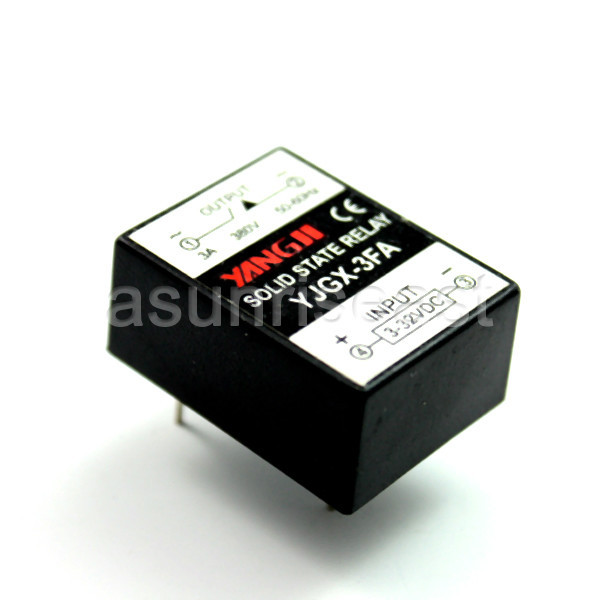 PCB Mount 3A SSR Solid State Relay DC Control AC Input DC3-32V Output AC0-380V
