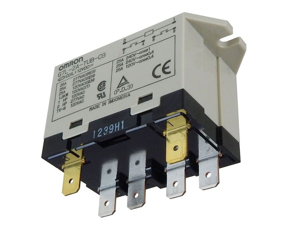 Omron Power Relay, 12VDC, 25A DPST Normally Open