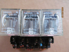 “LOT OF 3” OMRON MY2-US-SV, 24 VDC RELAY W/ BASE 2453W2