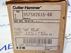 Cutler Hammer 9575H2615-66 Type AA Relay 110/120V Coil 2N.O. 2 N.C.