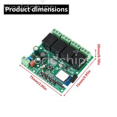 AC 220V 4-Channel WIFI Remote Control Relay Switch Module 433MHz Works with Tuya
