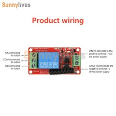 DC 5V 12V 24V Wireless Remote Control Receiver Switch Relay Module 1CH 433MHz