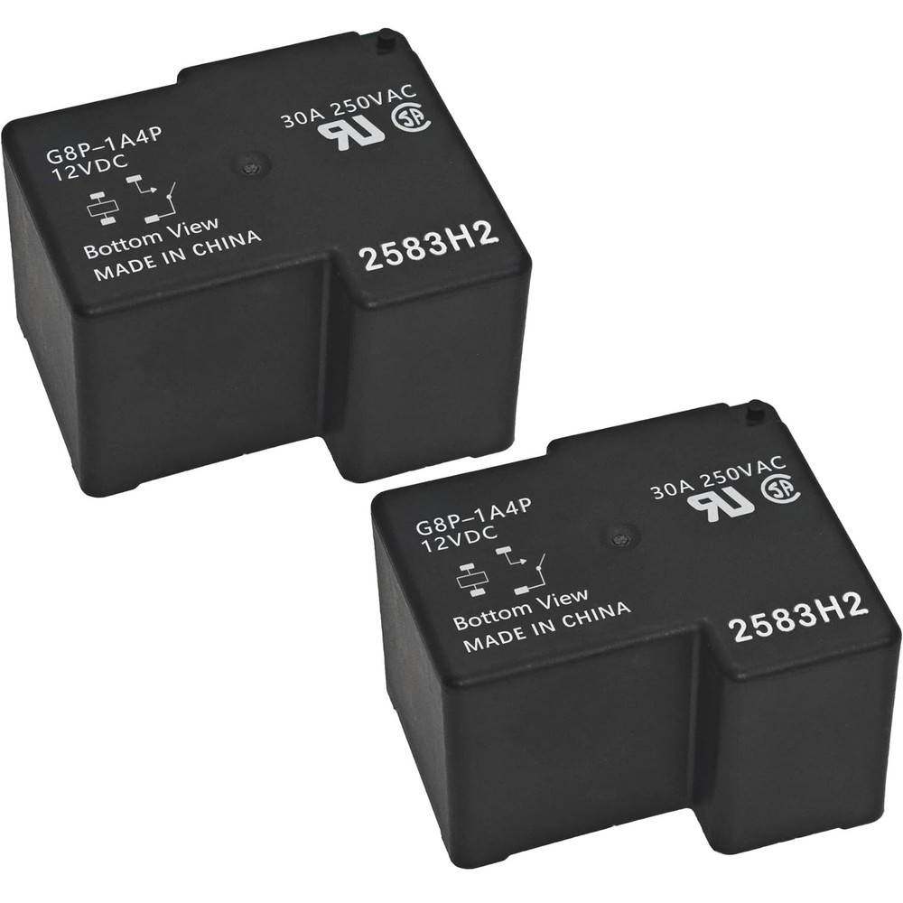 2 PCS G8P-1A4P PCB Relay, 12VDC 30A 4-Pin, 250VAC, Solves F01 Dryer Code