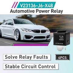 4 Pcs V23136-J6-X48 Relays,12VDC 70A, 4-Pin Multi Use Relay – Compatible with BM