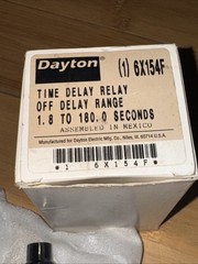 Dayton 6X154F Time Delay Relay Off Delay Timing Range 1.8 To 180 SEC