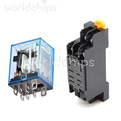 1/5/10 set DC 24V 10A Coil LY2NJ Small Relays Module 8PIN DPDT with Base