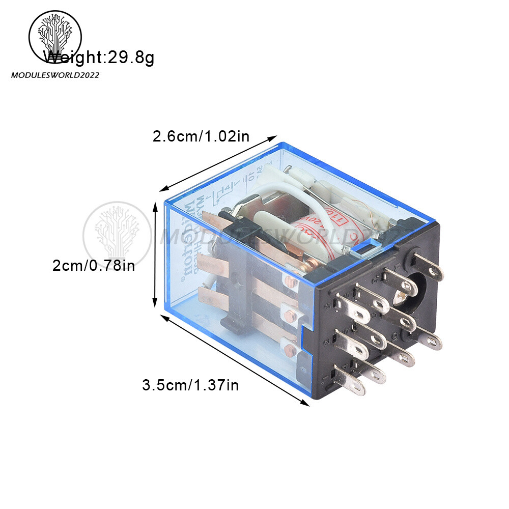 MY3NJ AC 220V / AC 110V / DC 24V 11 PIN Coil Power Relay Module Socket Base