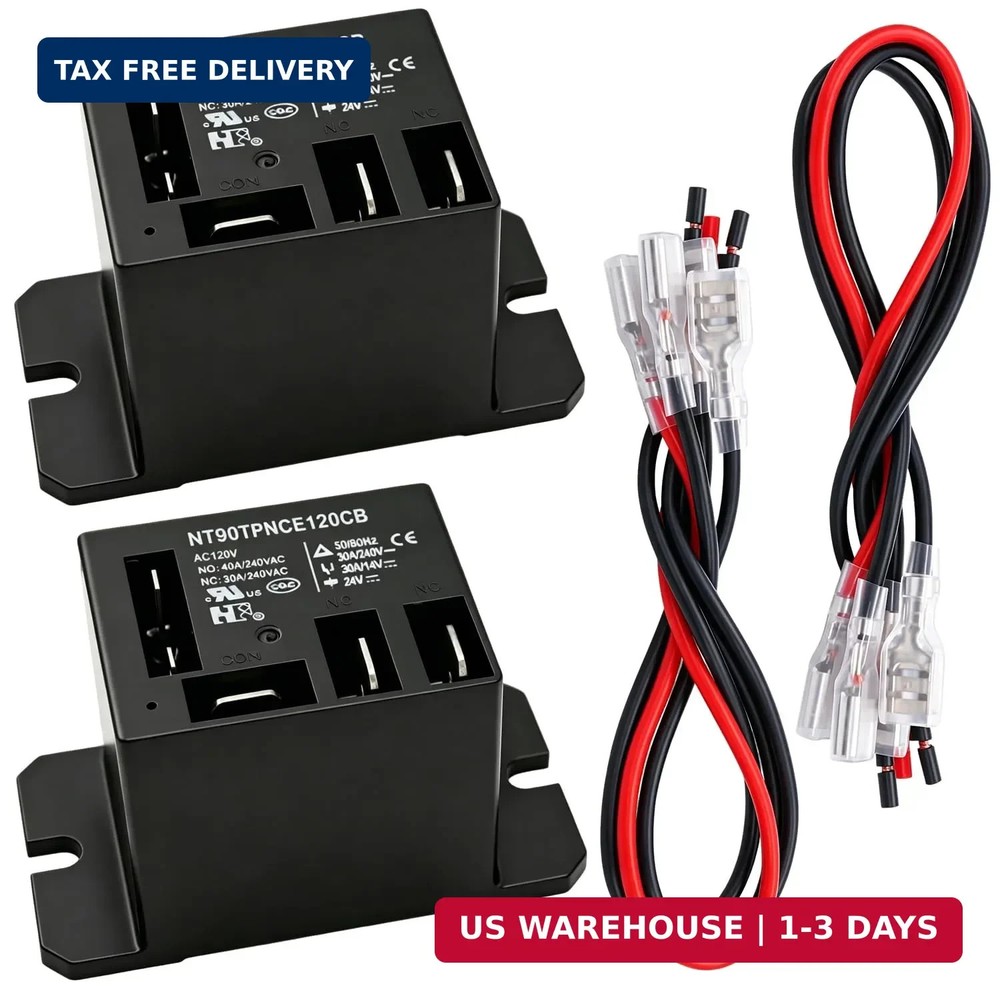 Tnisesm 2PCS Power Relay AC120V Coil, 30A SPDT(1NO 1NC) with Flange Mounting and