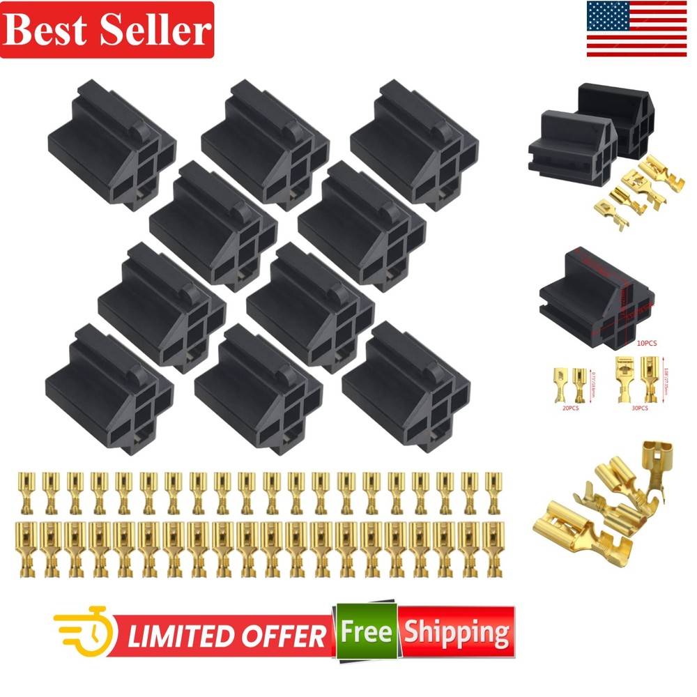 10 Sets 5 Pin Relay Socket 12V 30A/40A for Automotive Use