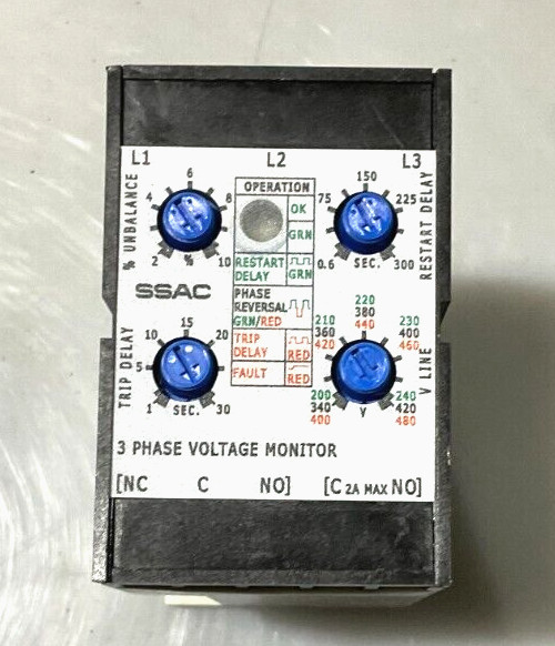 SSAC Symcom DLMUBRAAA 3 phase voltage monitor