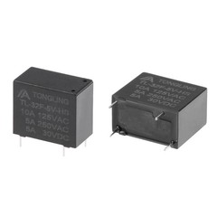 TL-32F-5V-HS DC 5V Coil SPST 4 Pin PCB Electromagnetic Power Relay Black,5Pcs