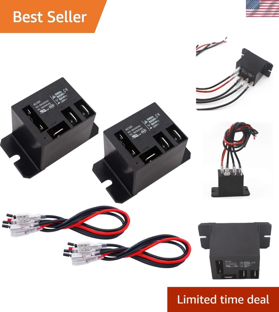 Flange Mount 30A SPDT Power Relay, 2PCS with Quick Connect Terminals Included