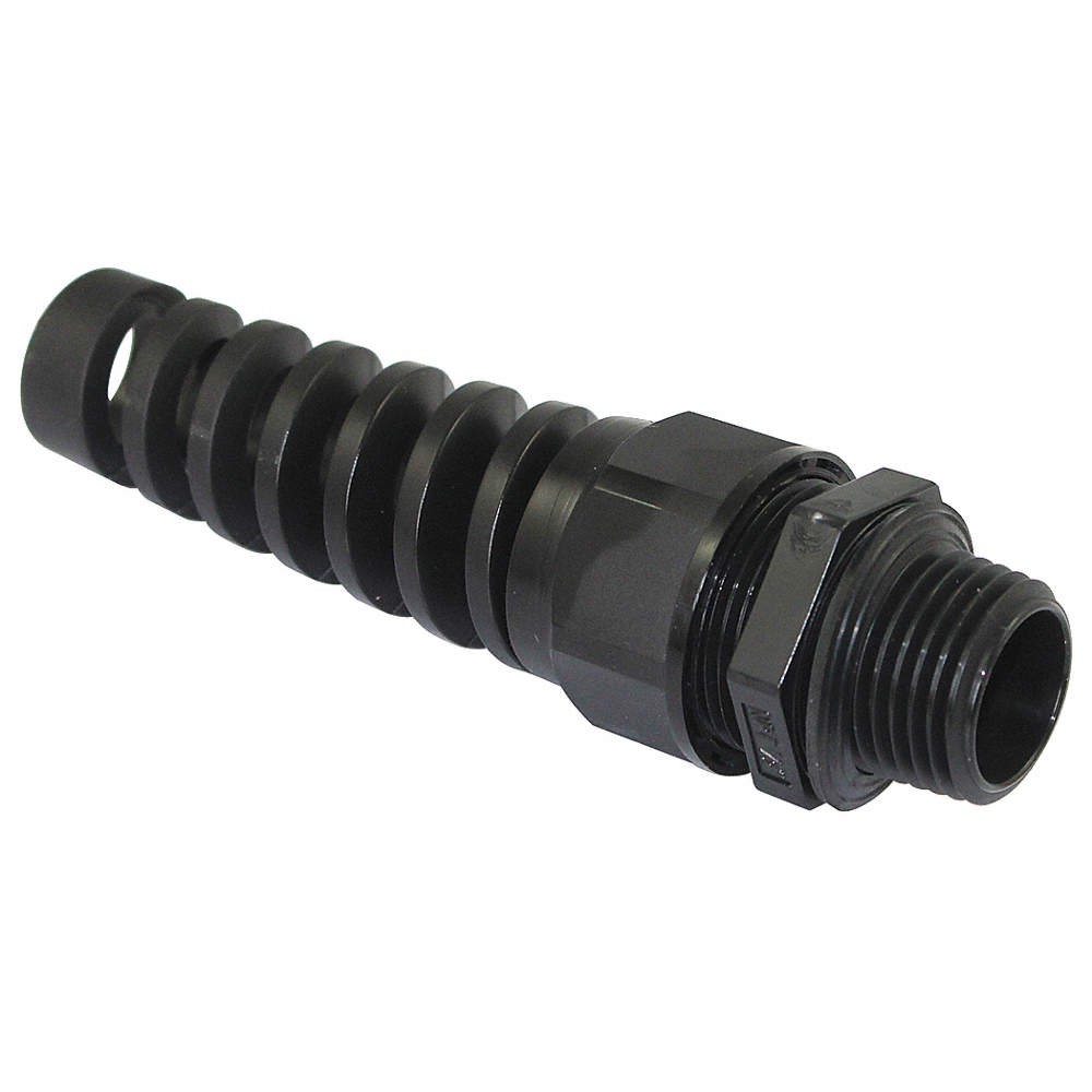 DAYTON 32J074 StrainReliefConnector, 1/2 in NPT, Black 32J074
