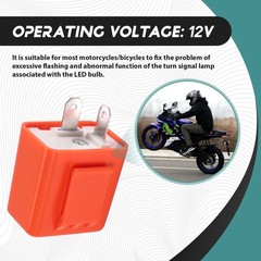 2 Pin Motorcycle Speed Adjustable LED Turn Indicator Flasher Relay 12V A9W2