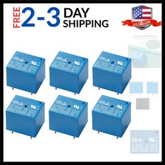 6Pcs PCB Power Relay , DC 12V Coil, 10A 250VAC, SPDT, 5 Pin, for Household Ap…