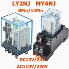 LY2NJ/MY4NJ Intermediate Relay DC12V/24V AC110V/220V Large 8 Pin/14 Pin 5A/10A